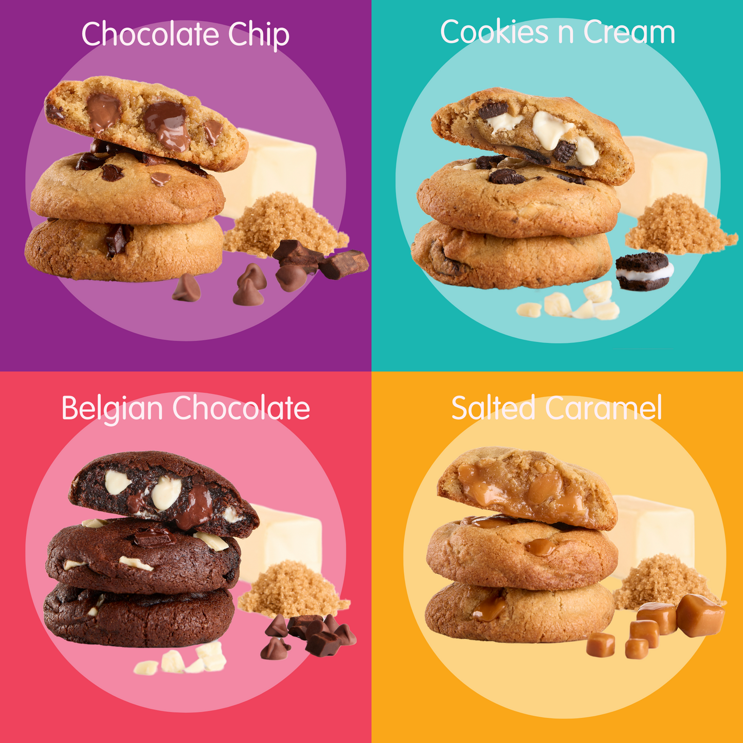4 Pack - Premium Frozen Cookie Dough (Makes 32 Cookies)